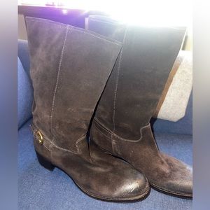 Suede Brown Prada Boots - Size 38